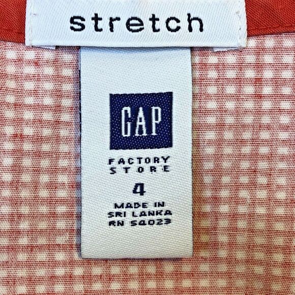 Y2K Vintage GAP A Line Skirt Red White Check Lightweight Knee Length Size 4 - Picture 3 of 6